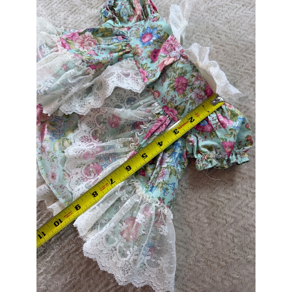 Allison Ann Vintage Floral Lace Preemie Baby Dress Pink Blue Cotton Made in USA - Picture 11 of 12
